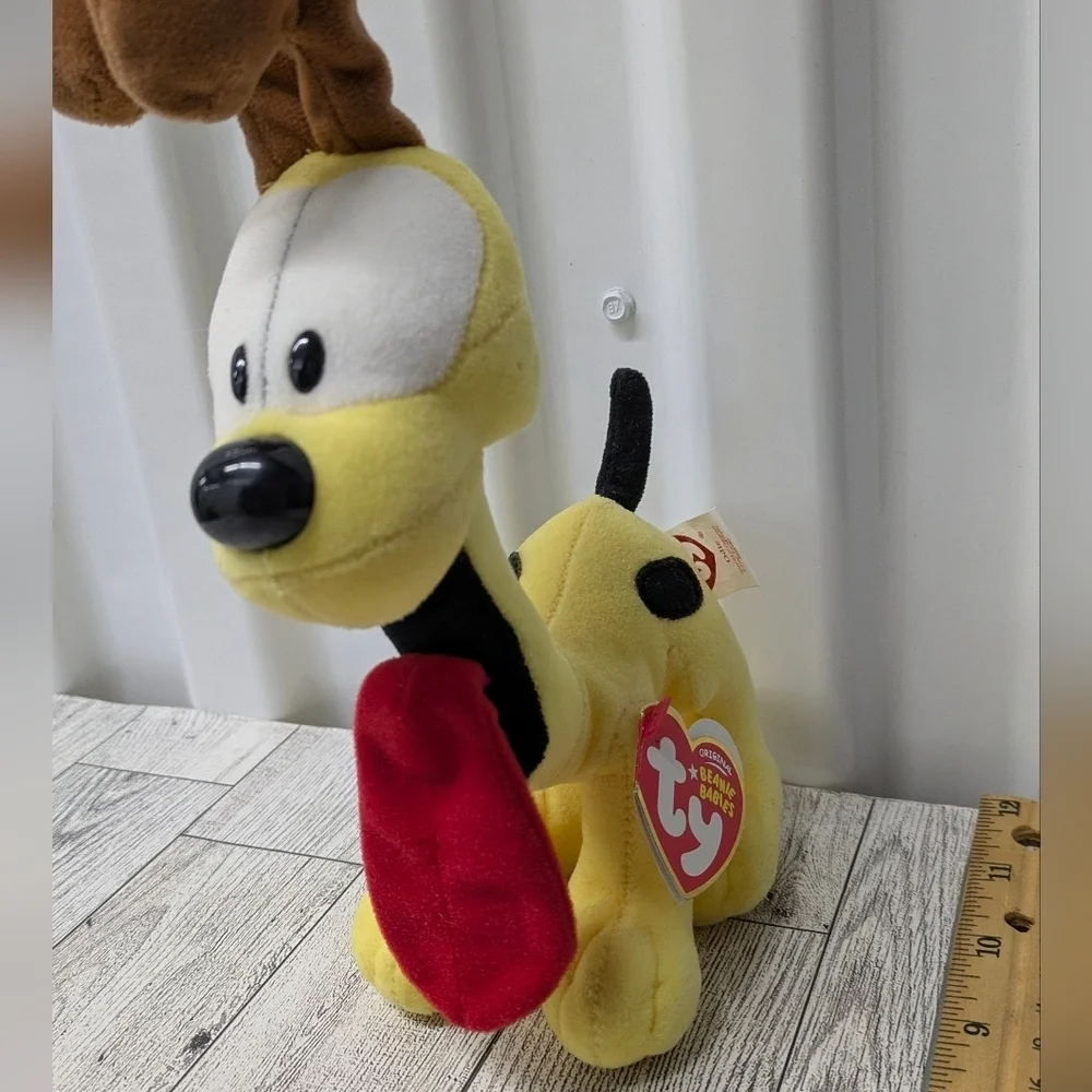 Ty  Odie Yellow and Brown Dog Plush with Red Tongue